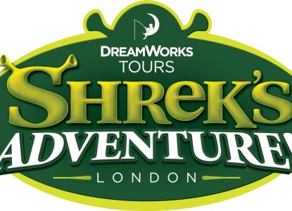 Logotipo oficial de la atracción Shrek’s Adventure London