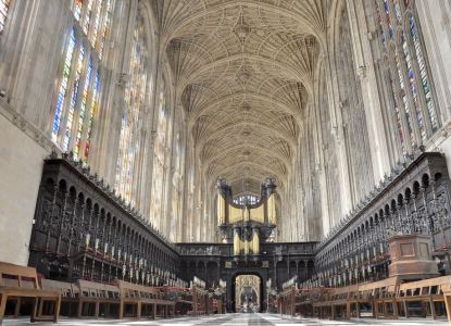 King's College Chapel Cambridge, interior bóveda de abanico