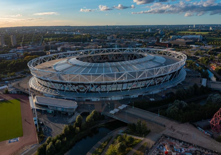 Vista panorámica del London Stadium, construido para los Juegos Olímpicos de Londres 2012.