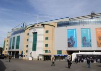 Vista de la fachada de Stamford Bridge, el estadio del Chelsea Football Club.