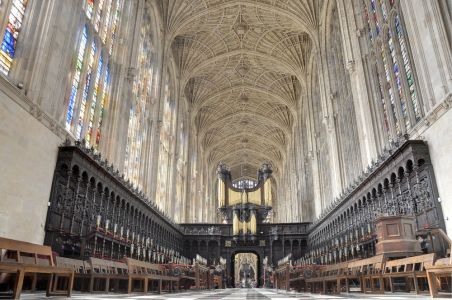 King's College Chapel Cambridge, interior bóveda de abanico