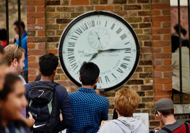 El Shepherd Gate Clock a la entrada del Observatorio Real de Greenwich